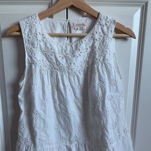 Off-White Eyelet Sleeveless Shirt